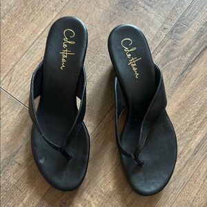 Cole Haan Black Wedge Sandals